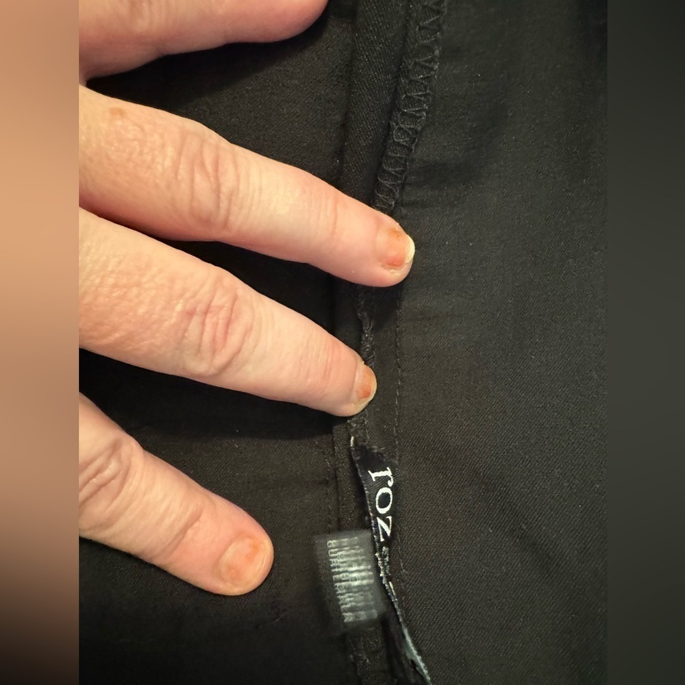 Black Pants with Belt Detail. Stretch Waist. - Picture 6 of 11